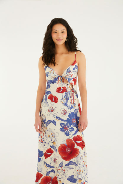 Vestido Enviesado Estampado Floral Vera