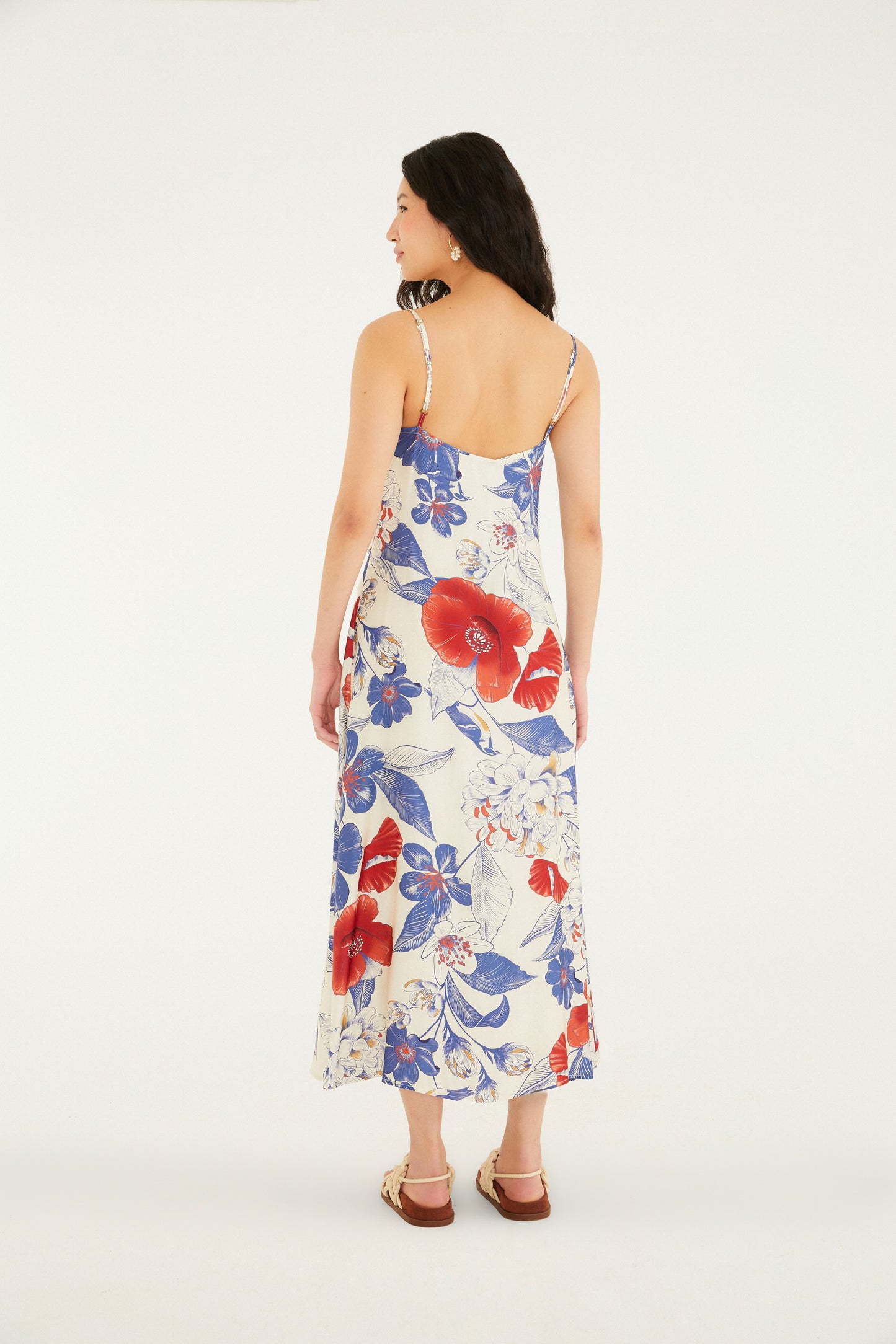 Vestido Enviesado Estampado Floral Vera