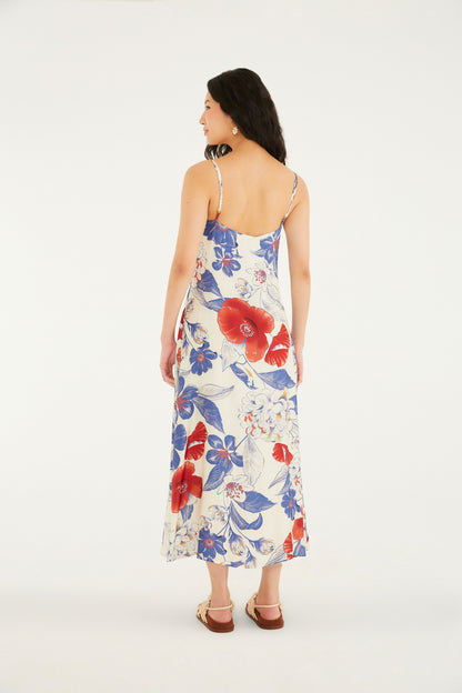 Vestido Enviesado Estampado Floral Vera