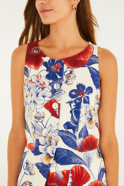 Blusa Colete Estamapda Floral Vera