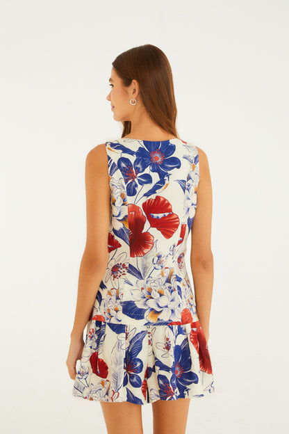 Blusa Colete Estamapda Floral Vera