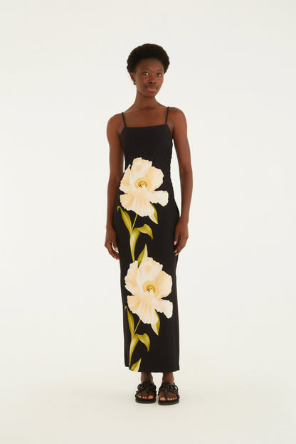 Vestido Midi Estampado Papoula