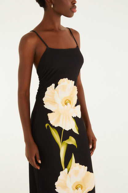 Vestido Midi Estampado Papoula