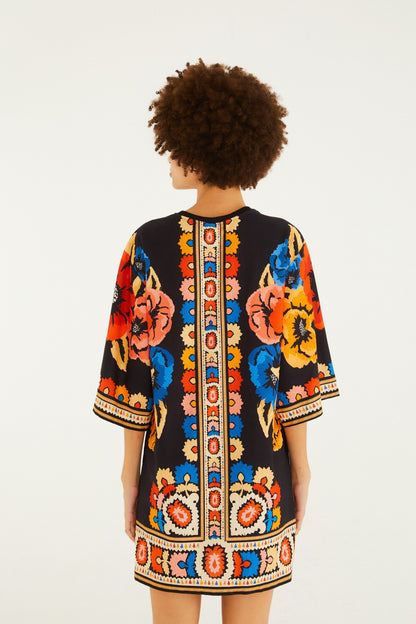Vestido T-Shirt Big Estampado Antuerpia Lenço