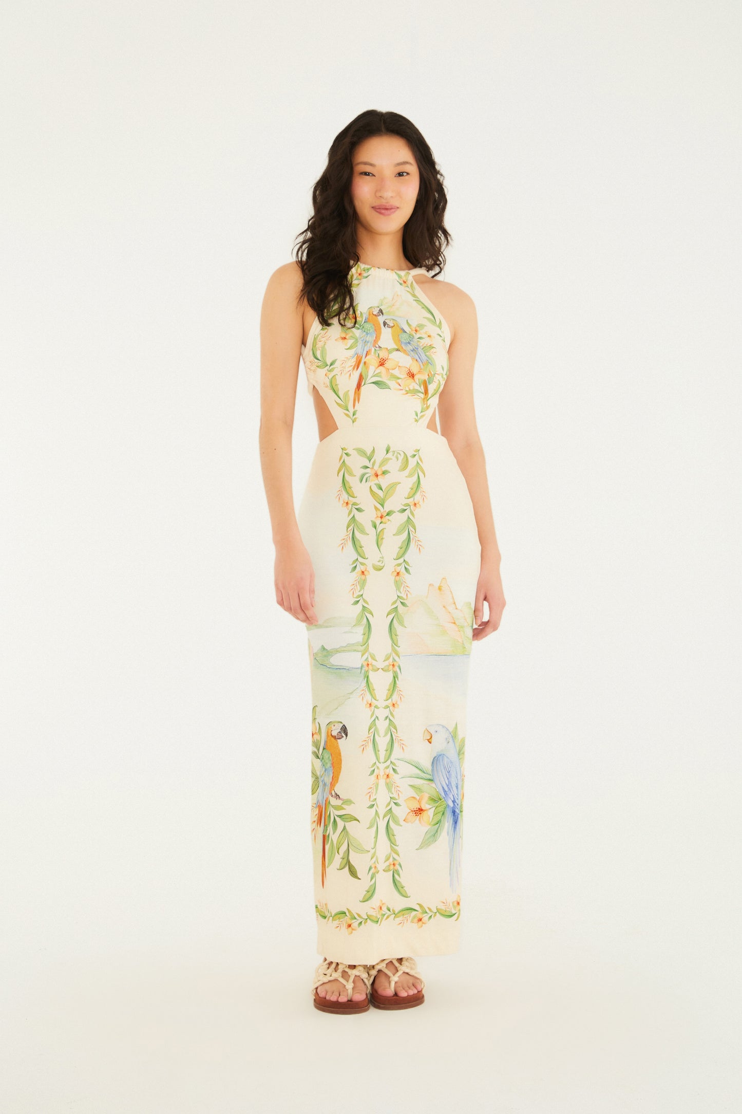 Vestido Midi Estampado Respiro De Rio