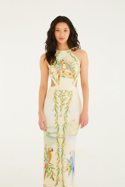 Vestido Midi Estampado Respiro De Rio