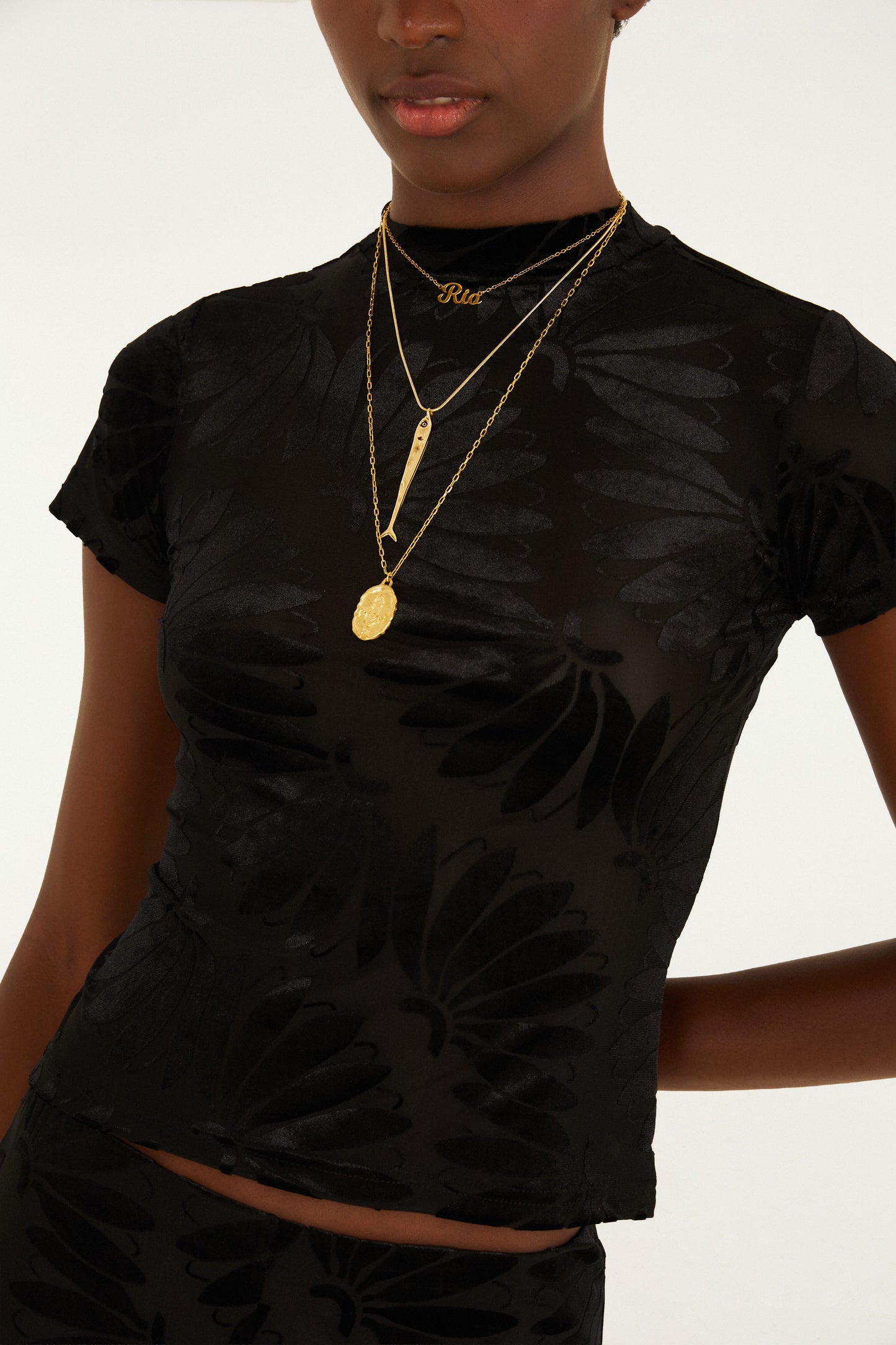 Blusa Tule Estampada Devore Banana