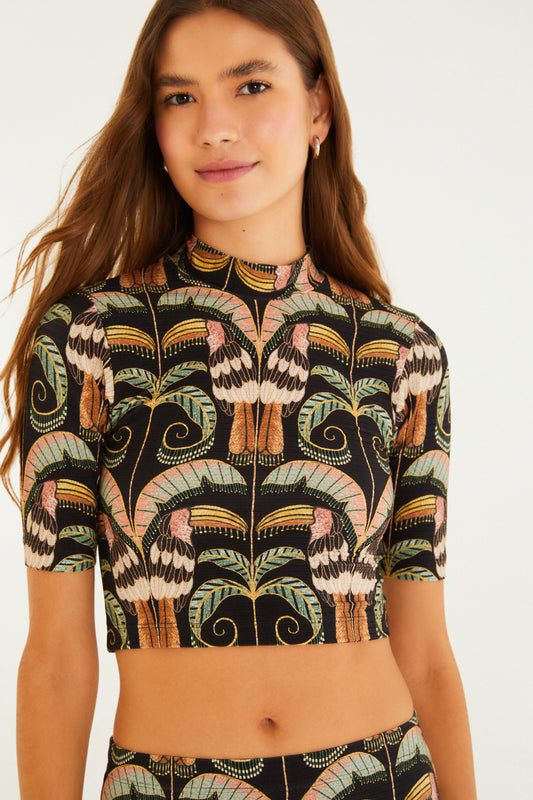 Blusa Cropped Estampada Tucano Real