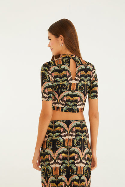Blusa Cropped Estampada Tucano Real