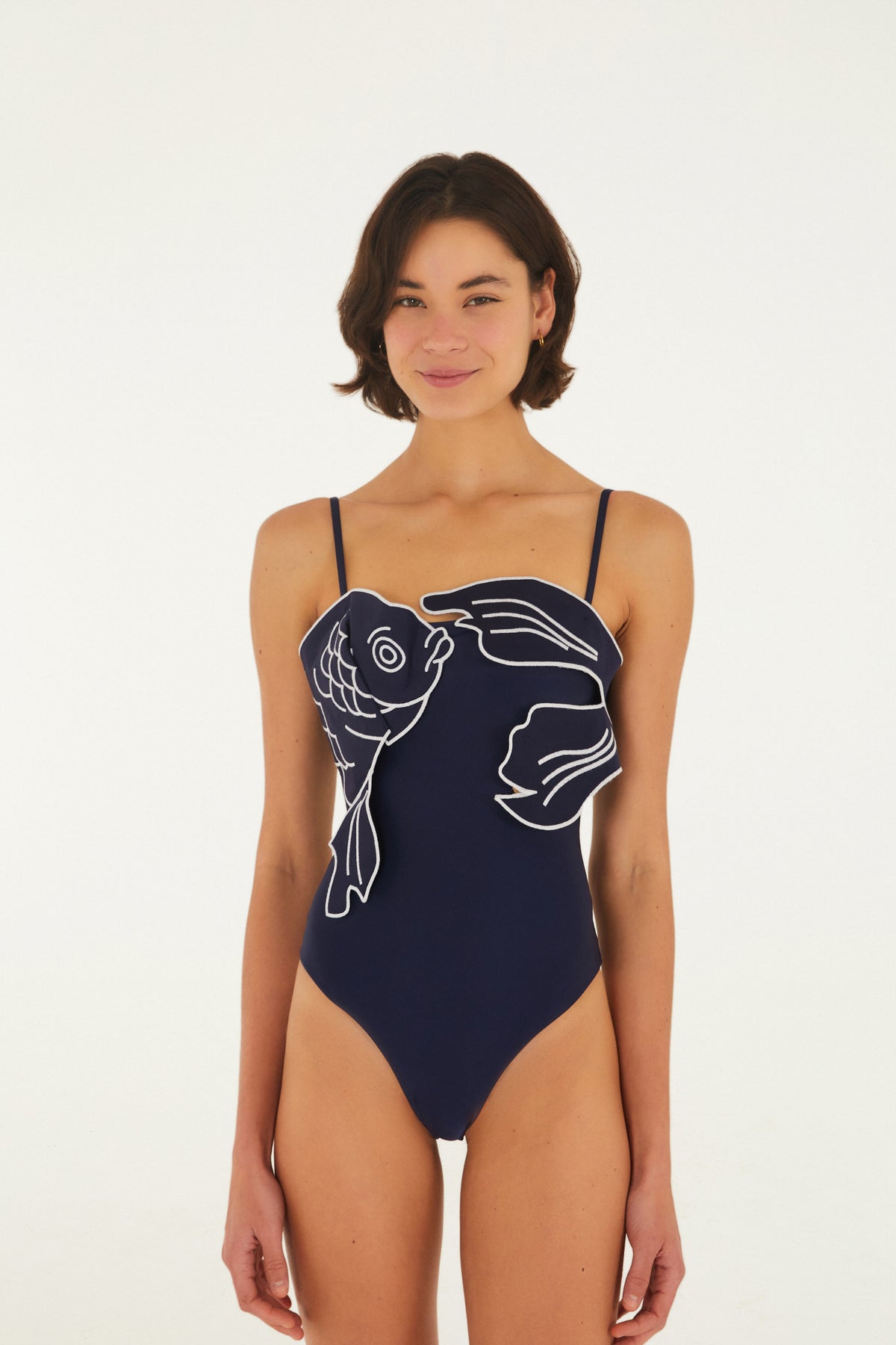 Traje de Baño Artesanal Peixe Azul Noite