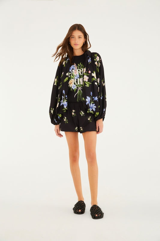 Shorts Balonê Estampado Água De Flor