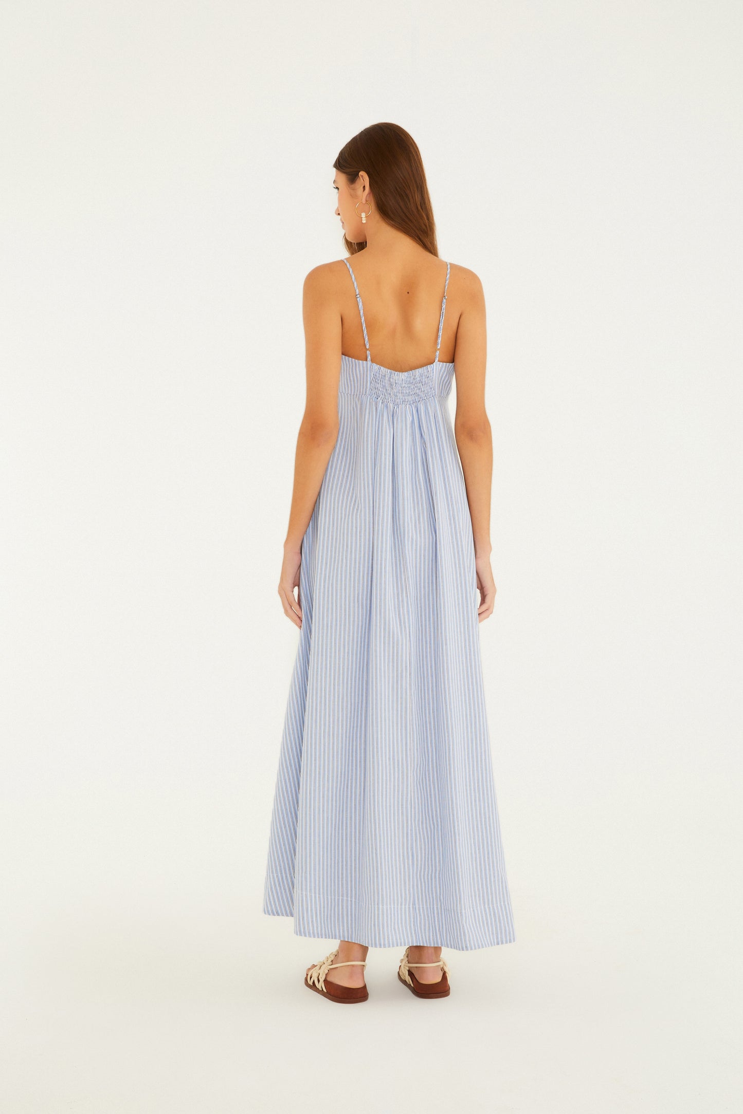 Vestido Largo Listra Azul