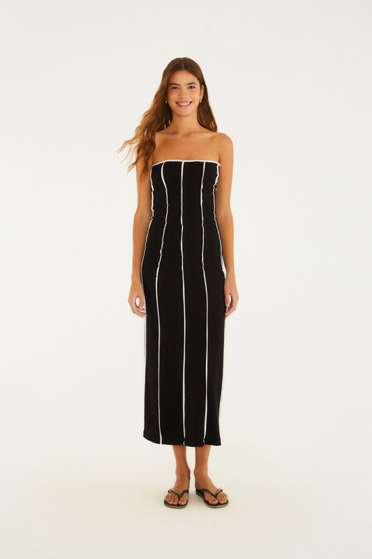 Vestido Midi Vies bicolor