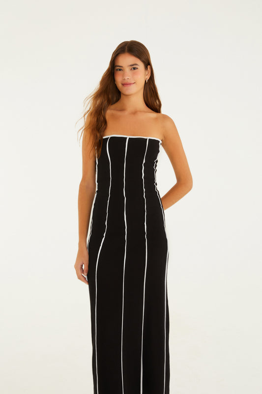 Vestido Midi Vies bicolor