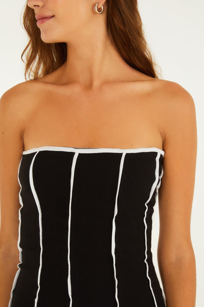 Vestido Midi Vies bicolor