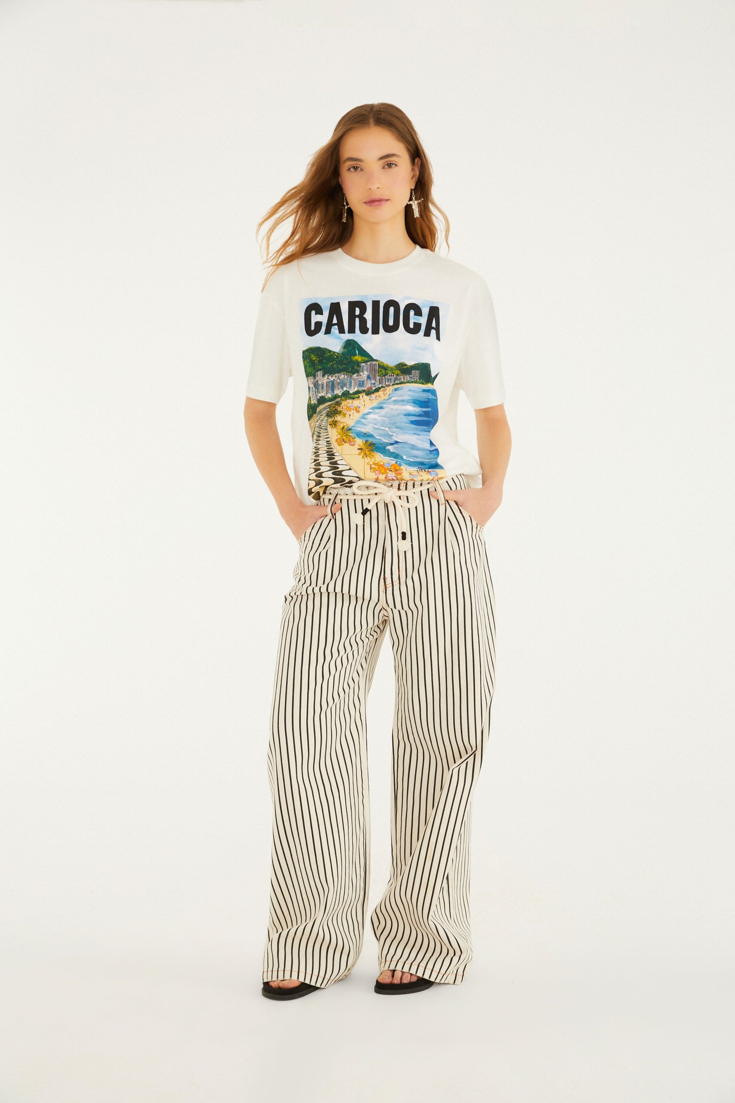 T-Shirt Media Paisagem Carioca Off White