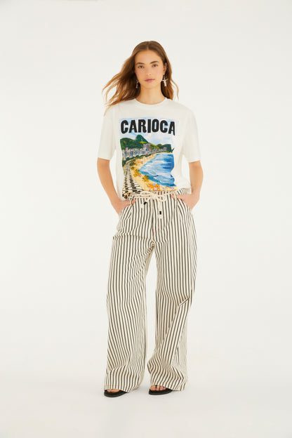 T-Shirt Media Paisagem Carioca Off White