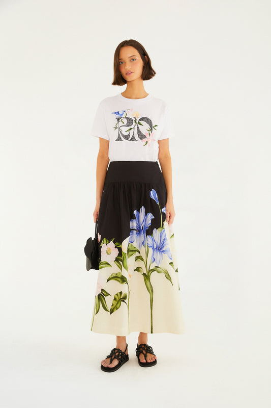 TShirt Fit Rio Calçadão Flores Off White