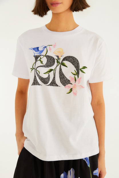 TShirt Fit Rio Calçadão Flores Off White