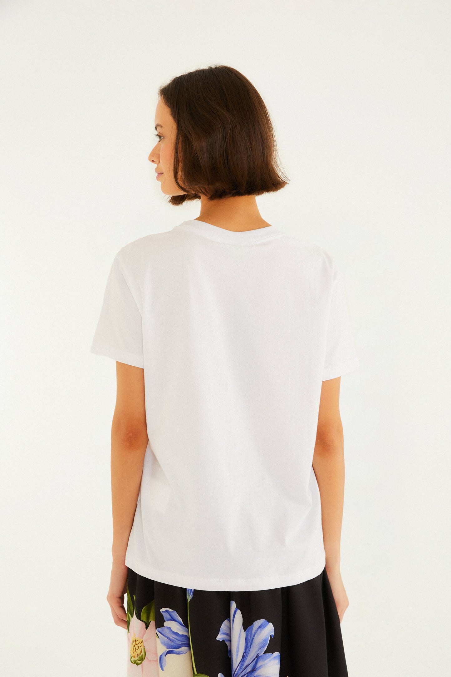TShirt Fit Rio Calçadão Flores Off White