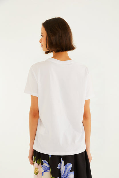 TShirt Fit Rio Calçadão Flores Off White