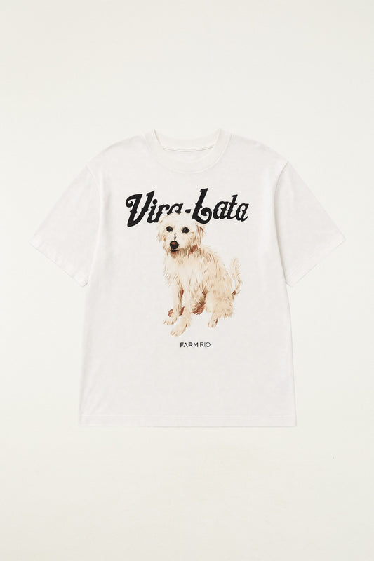 Camiseta Media Vira Lata Fiapo De Manga