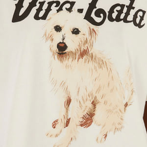 Camiseta Media Vira Lata Fiapo De Manga