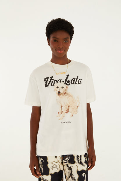 Camiseta Media Vira Lata Fiapo De Manga