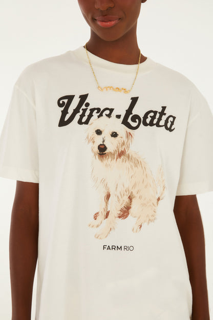 Camiseta Media Vira Lata Fiapo De Manga