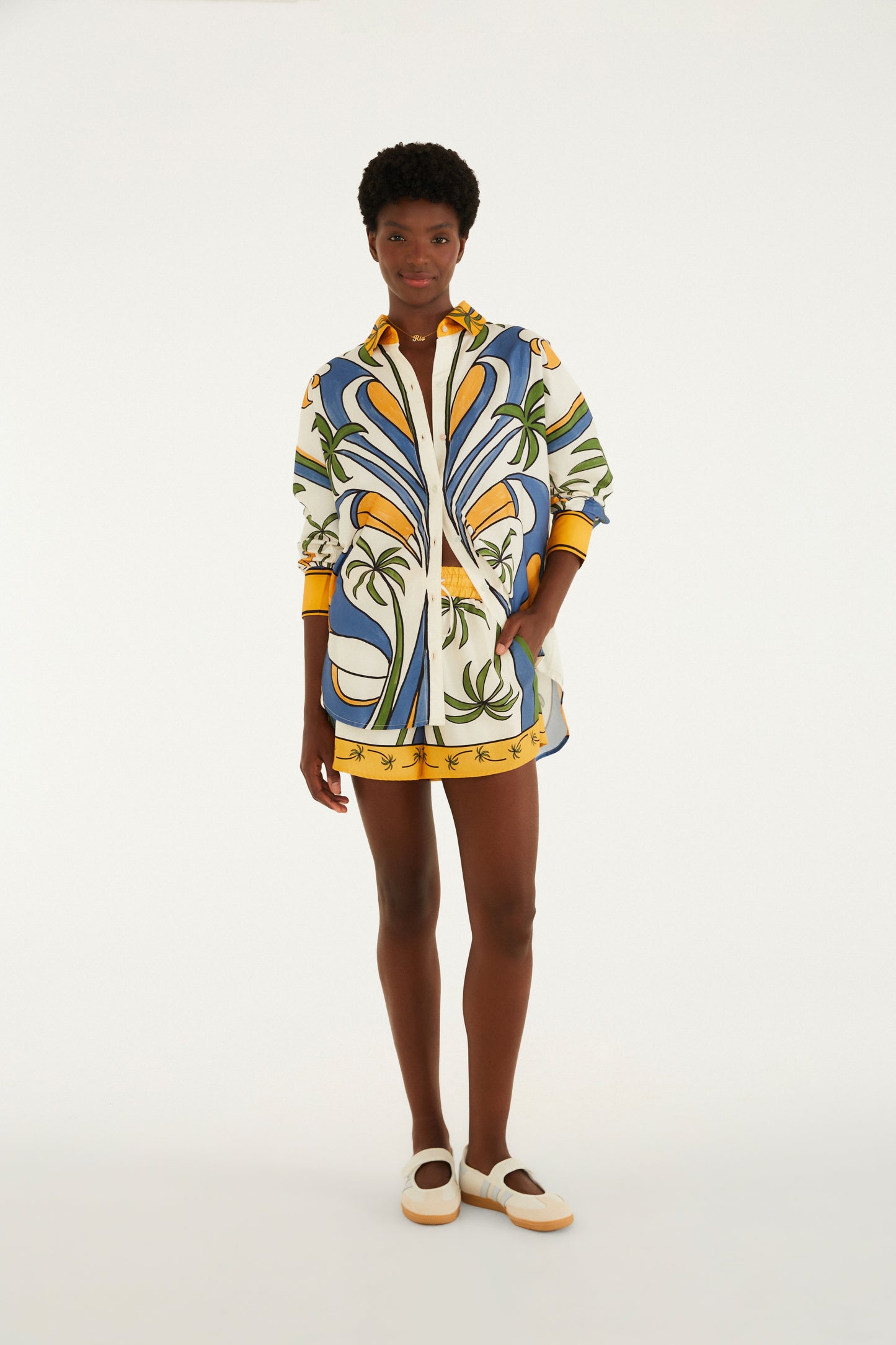 Shorts Estampado Gráfico Tropical