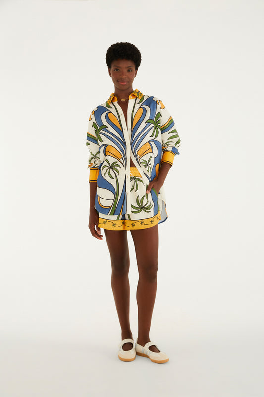 Shorts Estampado Gráfico Tropical