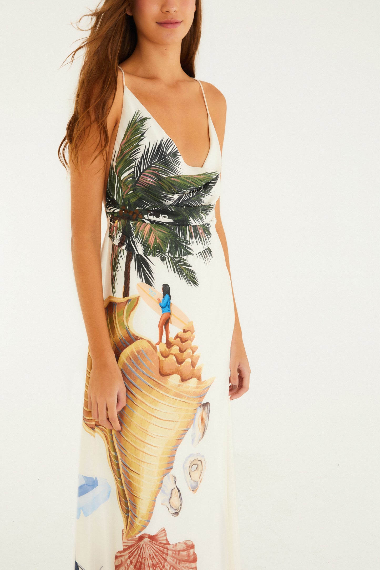 Vestido Degagê Estampado Colagem Carioca
