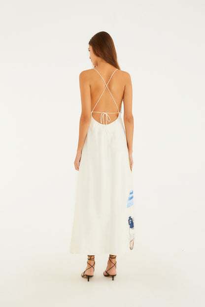 Vestido Degagê Estampado Colagem Carioca