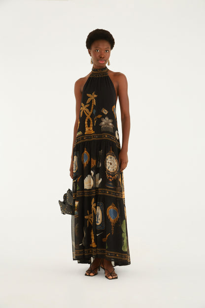 Vestido Longo Estampado Bibelô