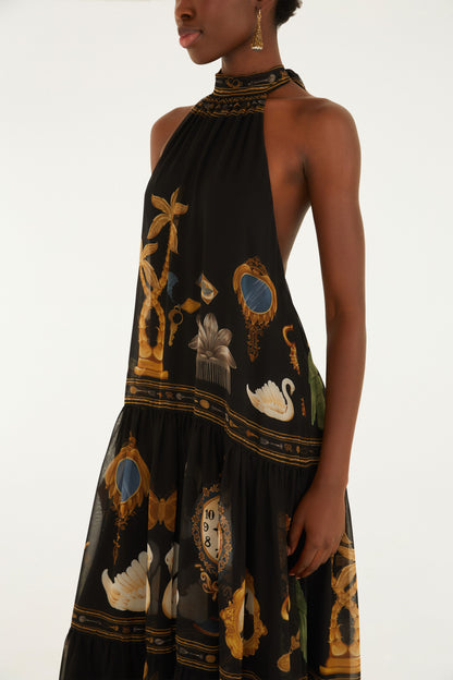 Vestido Longo Estampado Bibelô