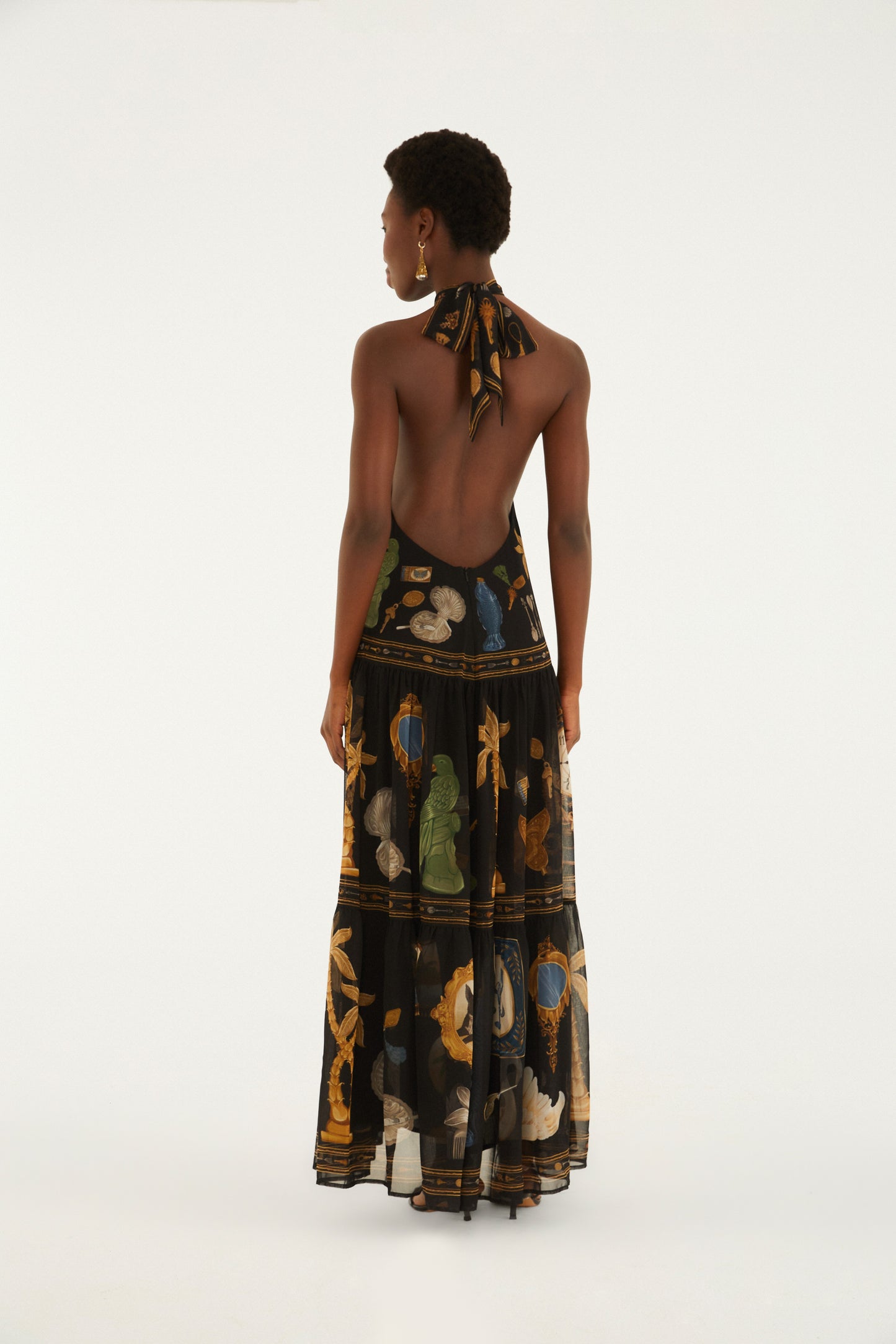 Vestido Longo Estampado Bibelô