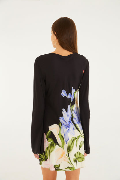 Vestido Corto Estampado Céu De Flor