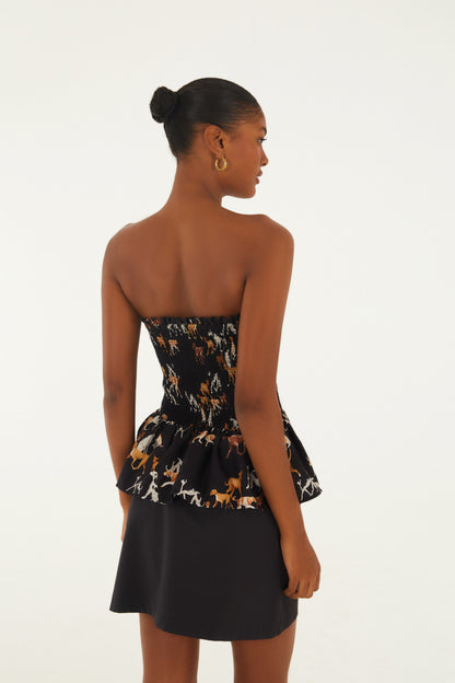 Blusa Volantes Estampada Matilha
