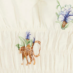 Vestido Corto Estampado Aninha Off White