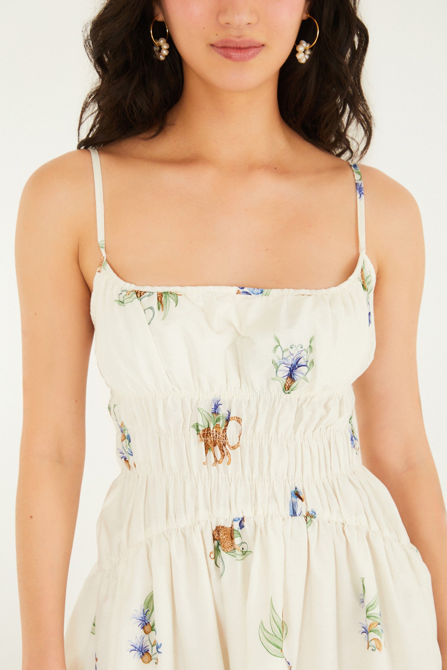 Vestido Corto Estampado Aninha Off White