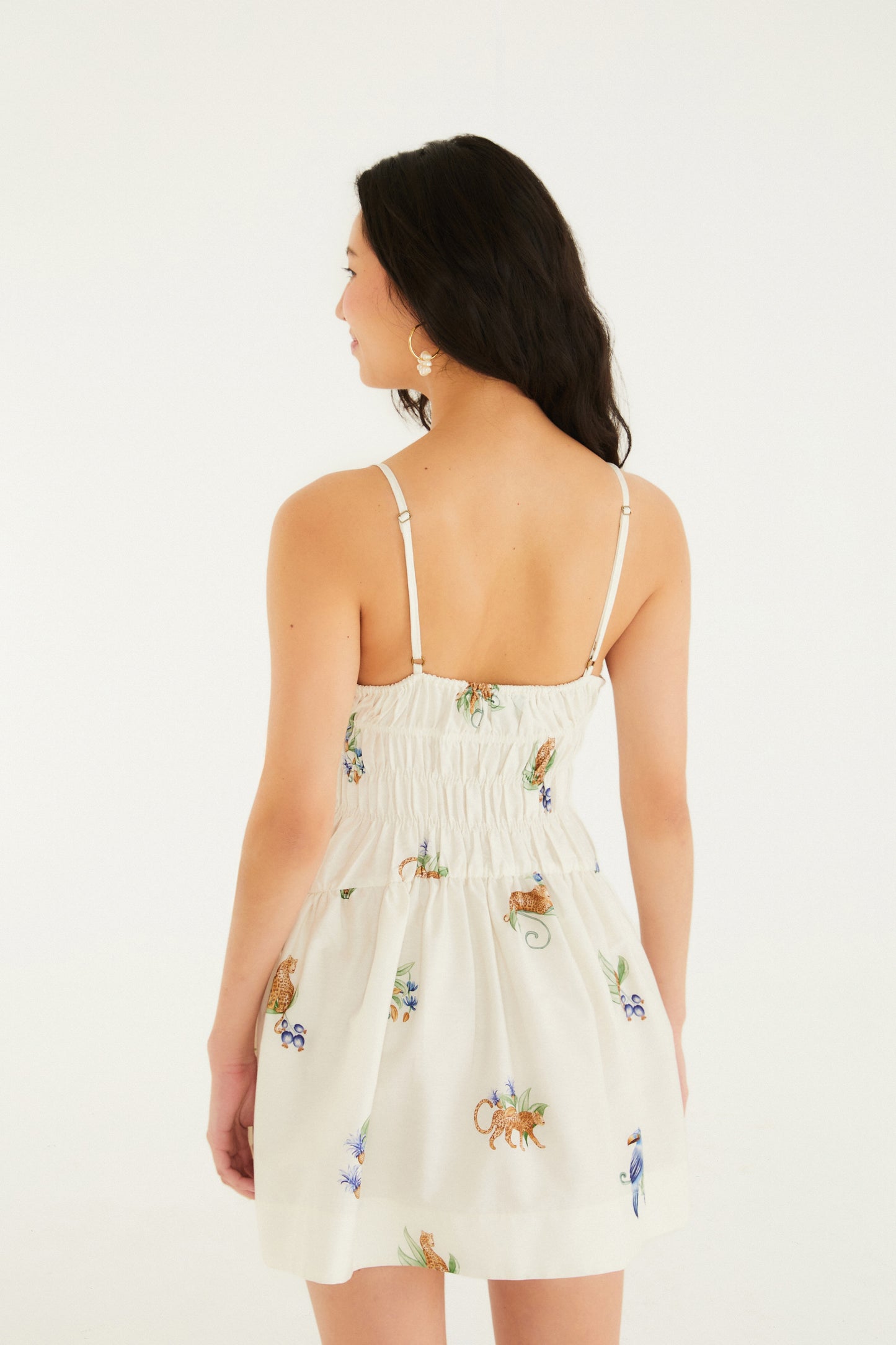 Vestido Corto Estampado Aninha Off White