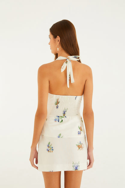 Blusa Colete Estampada Aninha Off White