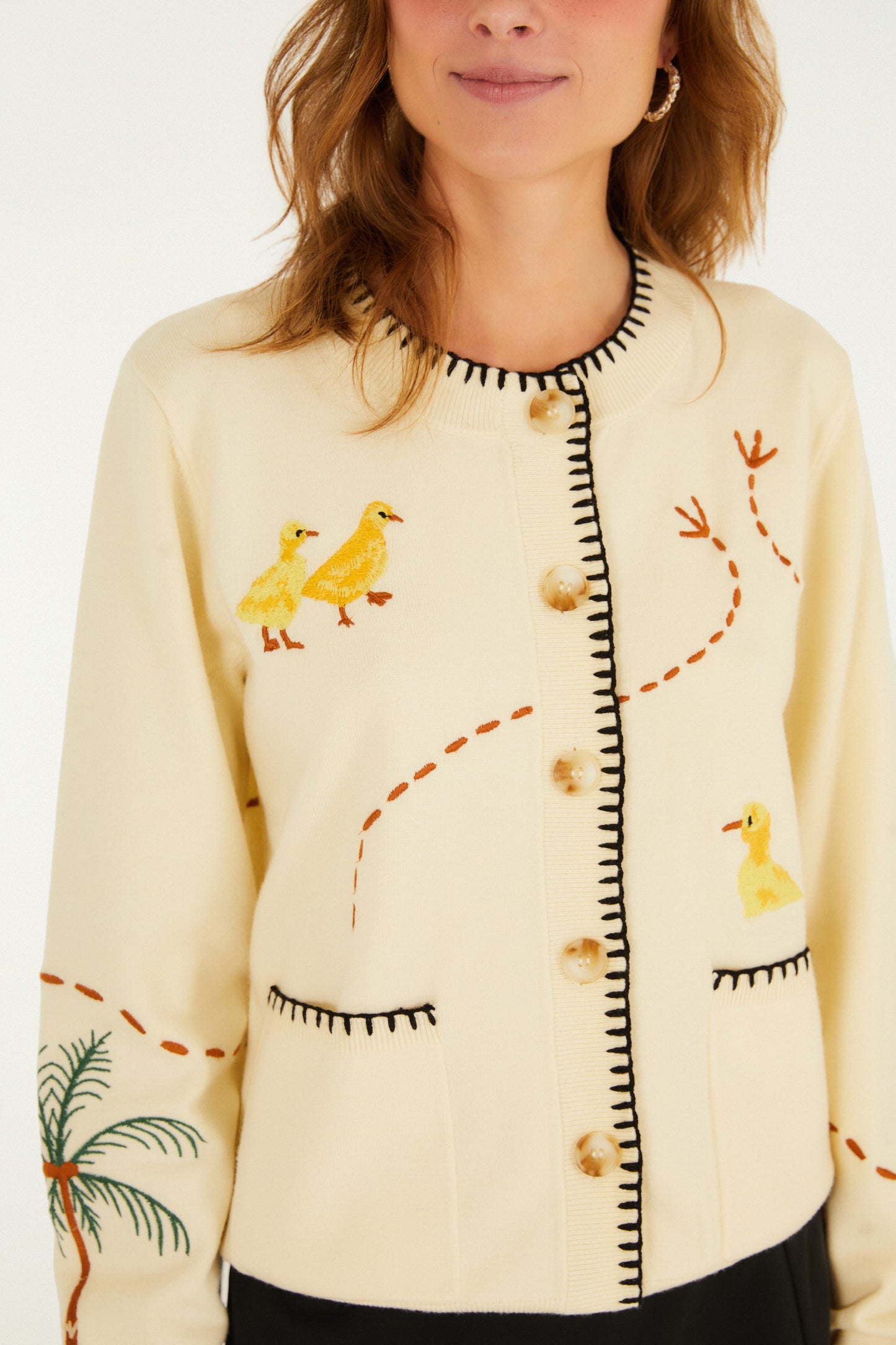 Cardigan Tricot Bordado Refazenda