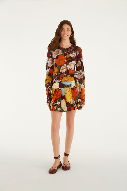 Cardigan Slim Tricot Floral Bucólico