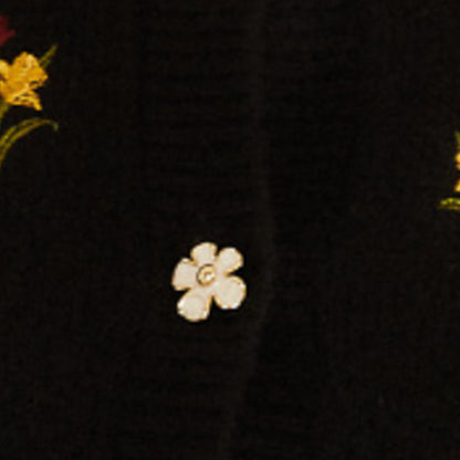 Cardigan Tricot Bordado Selva Da Noite