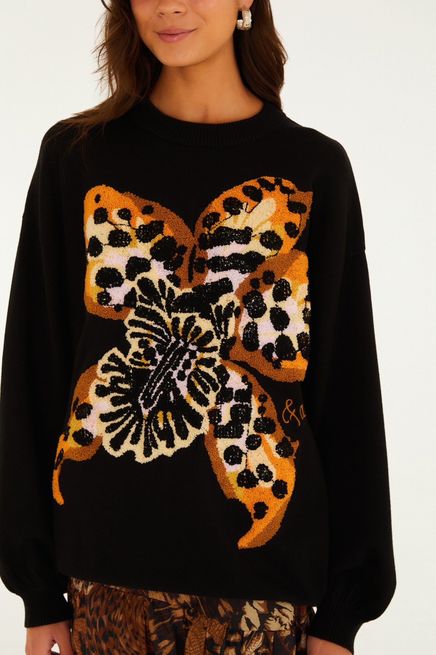 Pull Tricot Orquídea Onça