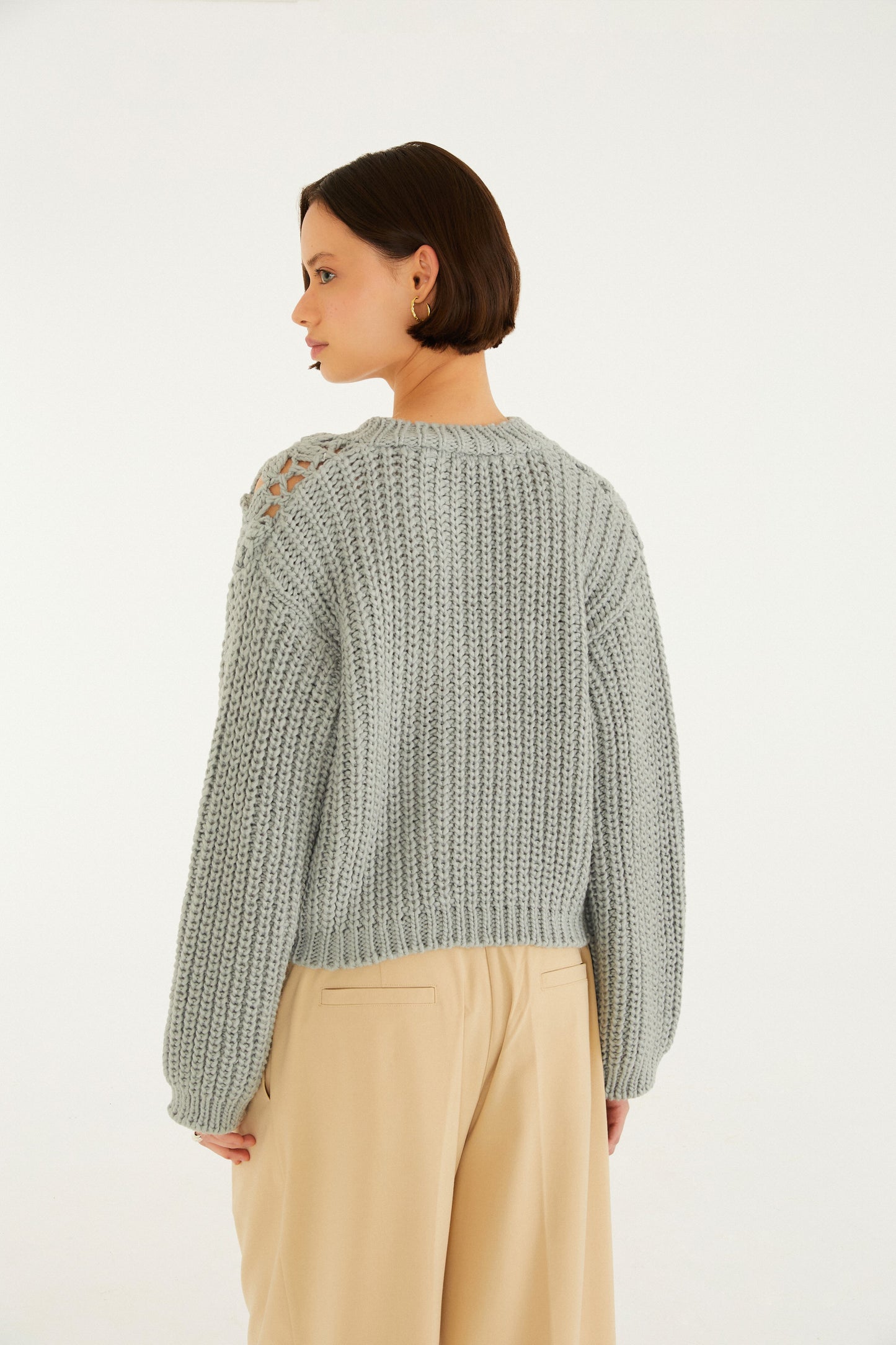 Cardigan Tricot Artesanal Floral