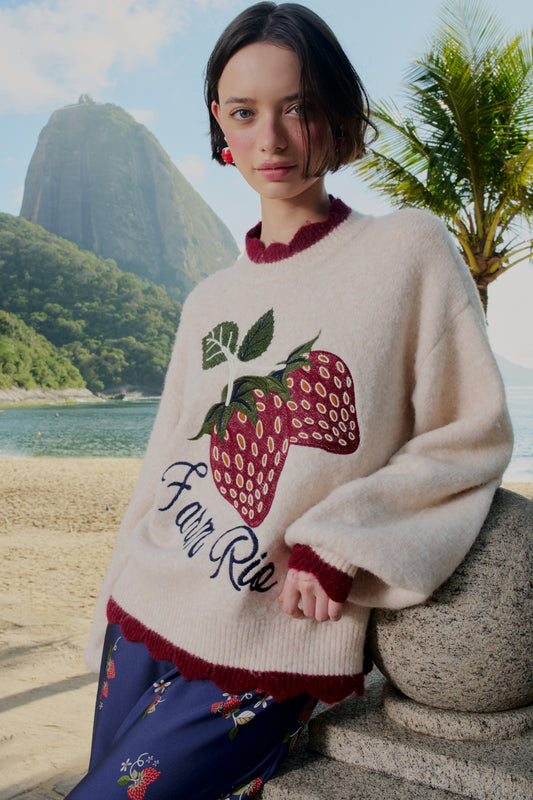 Sueter Tricot Morango
