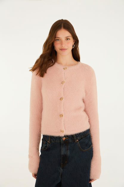 Cardigan Pelinho Curto Slim