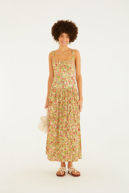 Vestido Cropped Estampado Flor De Fruta